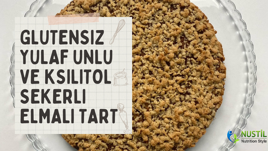 Glutensiz Yulaf Unlu ve Ksilitol Şekerli Elmalı Tart