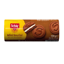 Görseli Galeri görüntüleyiciye yükleyin, SCHAR Glutensiz Mini Sorrisi Kaymaklı Çikolatalı Bisküvi 100g
