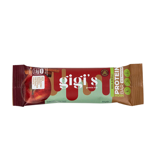 GİGİ'S Elmalı Tarçınlı Kolajenli Yüksek Protein Bar