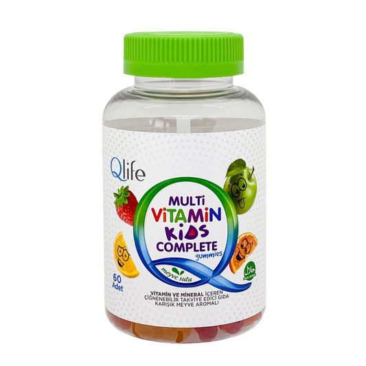 QLİFE Multivitamin Kids Complete Gummies Çocuklar için Takviye Edici Gıda 60 Adet
