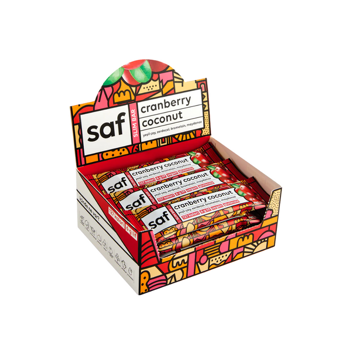 SAF Cranberry Coconut Slim Bar 40g x 12