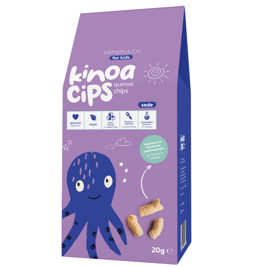 SLİMPLUS Sade Vegan Yağsız Kinoa Cipsi 20g (Özel Ambalaj Bebek Ahtapot)