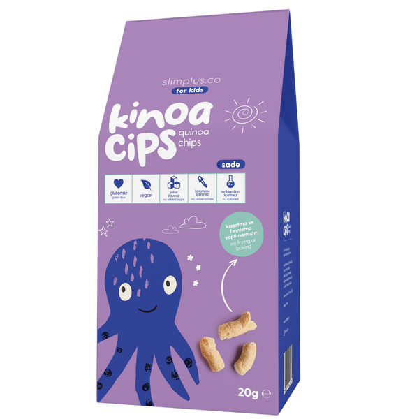 SLİMPLUS Sade Vegan Yağsız Kinoa Cipsi 20g (Özel Ambalaj Bebek Ahtapot)