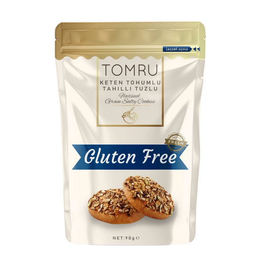 TOMRU -Glutensiz -Keten -Tohumlu -Tahıllı -Tuzlu -Kurabiye -90g