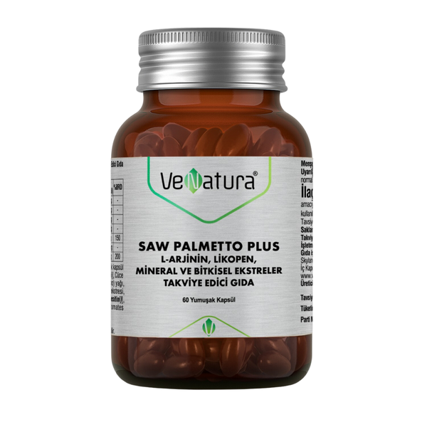 VENATURA Saw Palmetto Plus L-Arjinin Likopen Mineral ve Bitki Ekstreleri 60 Kapsül