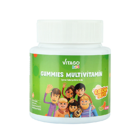 VİTAGO Kids Rafadan Tayfa Gummies Multivitamin Multimineral İçeren Çiğnenebilir Form Takviye Edici Gıda 60 Adet