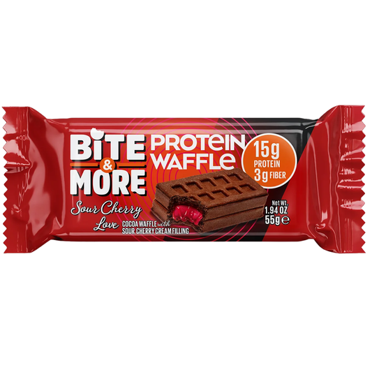 BITE&MORE Protein Waffle Vişneli 55g