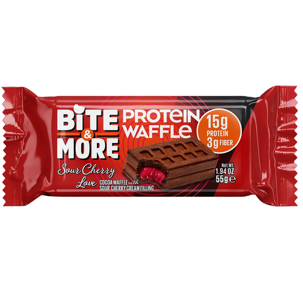 BITE&MORE Protein Waffle Vişneli 55g