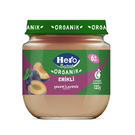 HERO Baby Organik Erikli Kavanoz Maması 120g