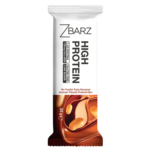 ZBARZ Yer Fıstıklı Tuzlu Karamel Aromalı Yüksek Protein Bar 35g