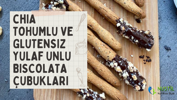 Chia Tohumlu ve Glutensiz Yulaf Unlu Biscolata Çubukları