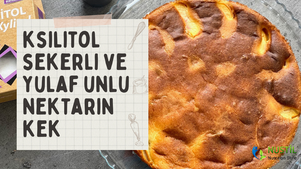 Ksilitol Şekerli ve Yulaf Unlu Nektarin Kek