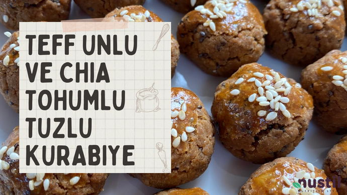 Teff Unlu ve Chia Tohumlu Tuzlu Kurabiye