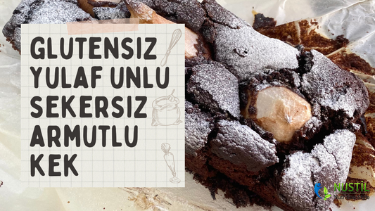 Glutensiz Yulaf Unlu Şekersiz Armutlu Kek