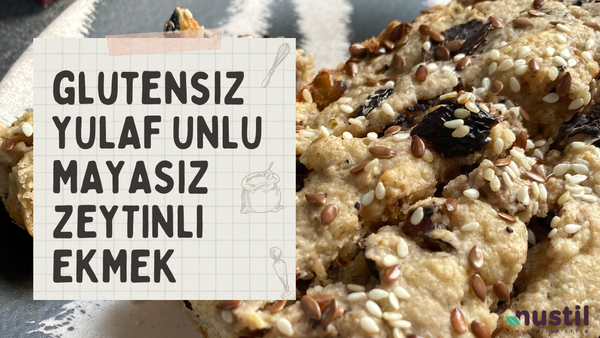 Glutensiz Yulaf Unlu Mayasız Zeytinli Ekmek 