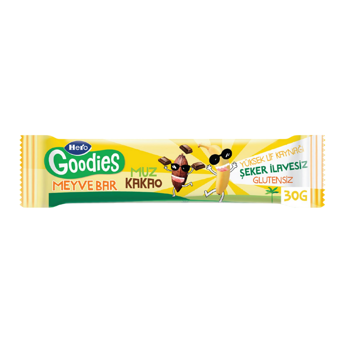 HERO GOODİES Muz Kakao Meyve Bar 30g