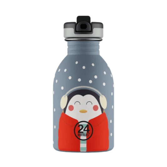 24BOTTLES Kids Bottle Happy Penguin Paslanmaz Çelik Çocuk Su Matarası 250ml