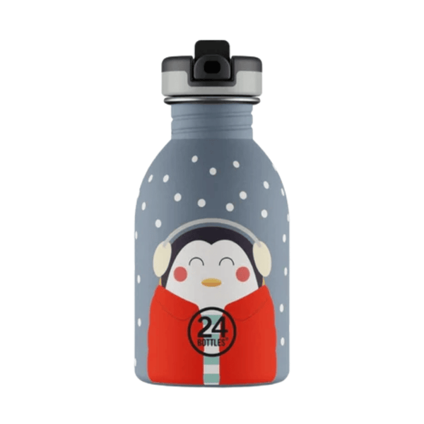 24BOTTLES Kids Bottle Happy Penguin Paslanmaz Çelik Çocuk Su Matarası 250ml