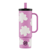 24BOTTLES Straw Cup Daydreaming Pink Pipetli Paslanmaz Çelik Termos 800ml