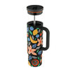 24BOTTLES Straw Cup Tropical Noir Pipetli Paslanmaz Çelik Termos 800ml
