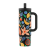 24BOTTLES Straw Cup Tropical Noir Pipetli Paslanmaz Çelik Termos 800ml