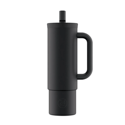 24BOTTLES Straw Cup Tuxedo Black Pipetli Paslanmaz Çelik Termos 800ml