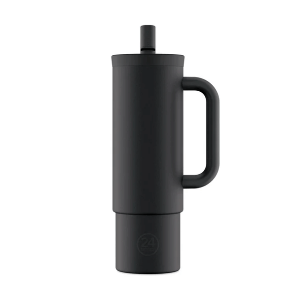 24BOTTLES Straw Cup Tuxedo Black Pipetli Paslanmaz Çelik Termos 800ml