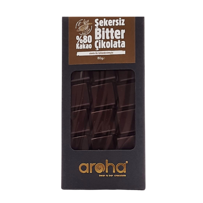 AROHA -%80 -Bitter- Stevialı -Çikolata -80g