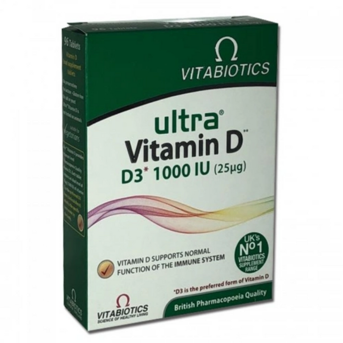VİTABİOTİCS Ultra Vitamin D D3 1000 IU 96 Tablets
