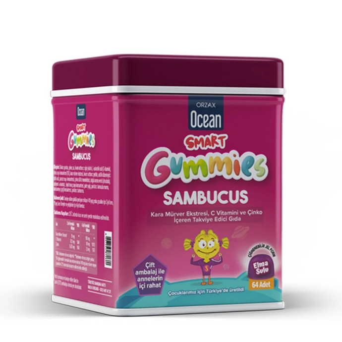 ORZAX Ocean Smart Gummies Sambucus Takviye Edici Gıda 64 Adet