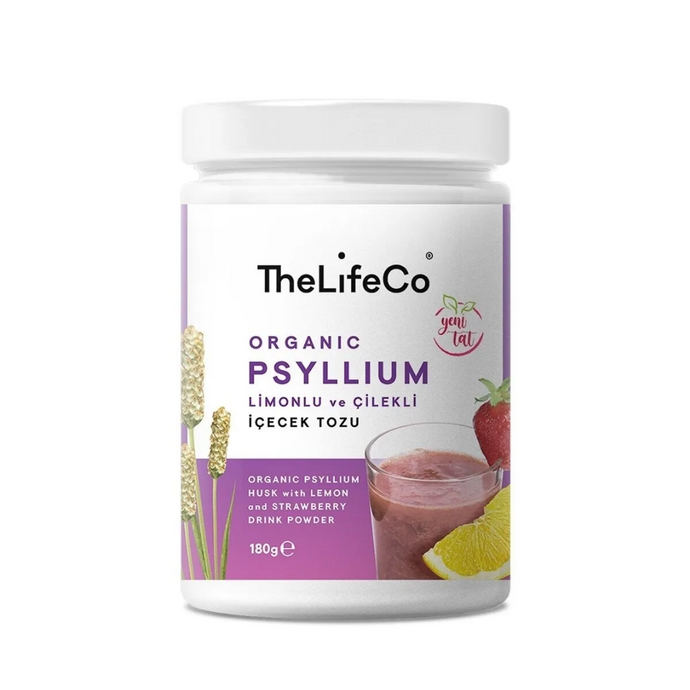 TheLifeCo Organik Psyllium Çilekli ve Limonlu İçecek Tozu 180g