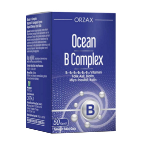 ORZAX Ocean B Complex Takviye Edici Gıda 50 Kapsül
