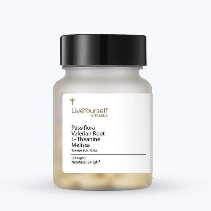 LİVE YOURSELF Passiflora Valerian Root L-Theanine Melissa 30 Kapsül