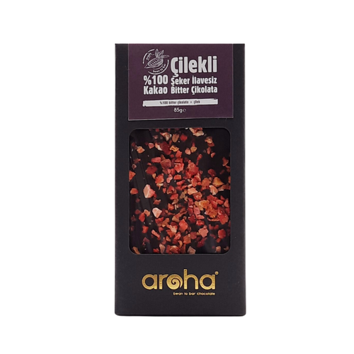 AROHA Çilekli Bitter Çikolata 85g Tatlandırılmamış