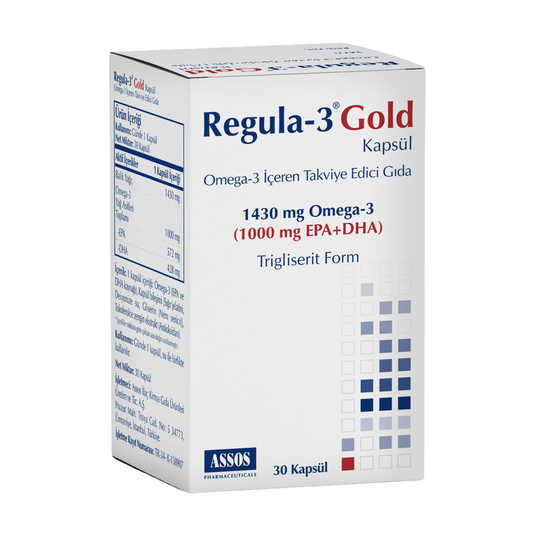 ASSOS Regula-3 Gold Omega-3 Takviye Edici Gıda (1430 mg Omega-3) 30 Kapsül