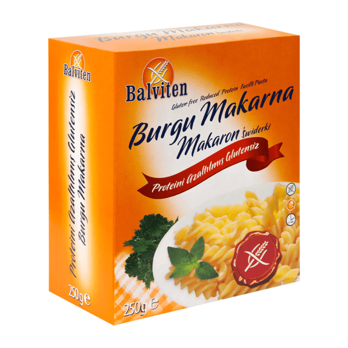 BALVİTEN Proteini Azaltılmış  Glutensiz Burgu Makarna 250g