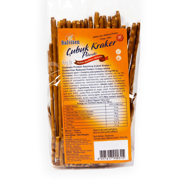 BALVİTEN Proteini Azaltılmış  Glutensiz Çubuk Kraker 70g