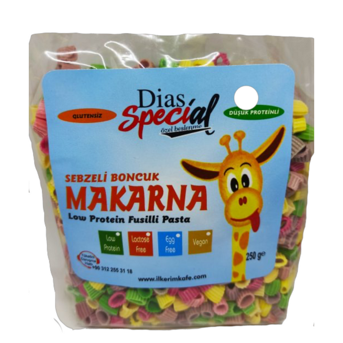 DİAS SPECİAL Düşük Proteinli Sebzeli Boncuk Makarna 250g