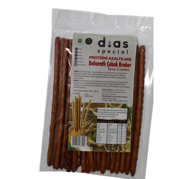 DİAS SPECİAL Proteini Azaltılmış Baharatlı Çubuk Kraker 50g