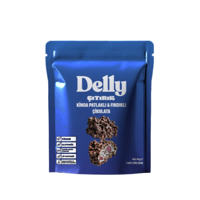 DELLY Çıtırık Kinoa Patlaklı & Fındıklı Çikolata 40g