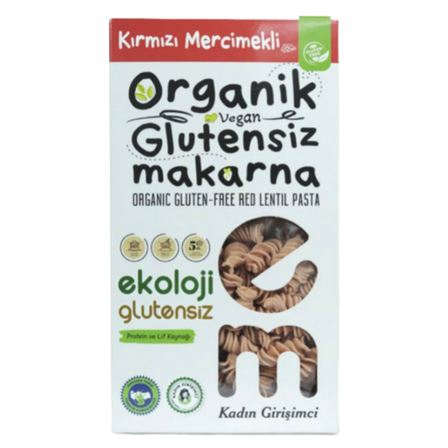 EKOLOJİ MARKET Organik Glutensiz Kırmızı Mercimekli Burgu Makarna 200g