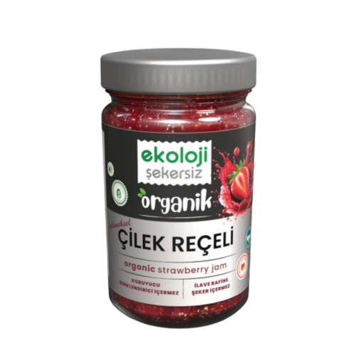 EKOLOJİ MARKET Organik Şekersiz Çilek Reçeli 380gr