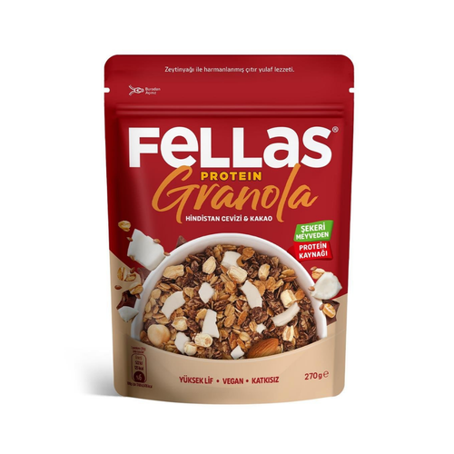 FELLAS Vegan Protein Granola - Hindistan Cevizi & Kakao 270g