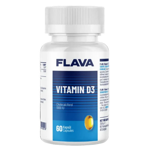 FLAVA Vitamin D3 60 Kapsül