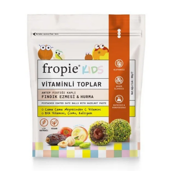 FROPİE Fındık Ezmeli ve Hurmalı Vitaminli Toplar 80g