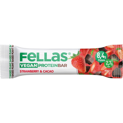 FELLAS Vegan Protein Bar Çilekli ve Kakaolu 40g