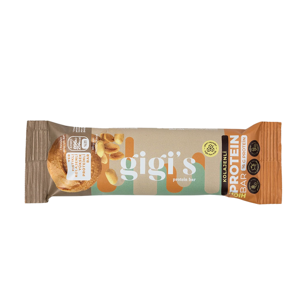 GİGİ'S Yer Fıstıklı Kolajenli Yüksek Protein Bar
