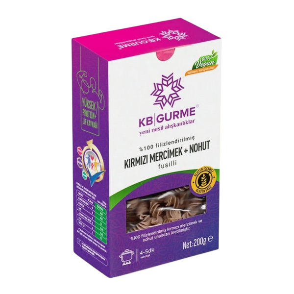 KB GURME Kırmızı Mercimek + Nohut Fusilli ( Burgu) Makarna 200g