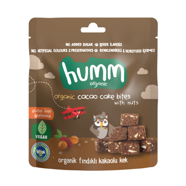 HUMM Organik Glutensiz Vegan Kakaolu ve Fındıklı Kek 30g