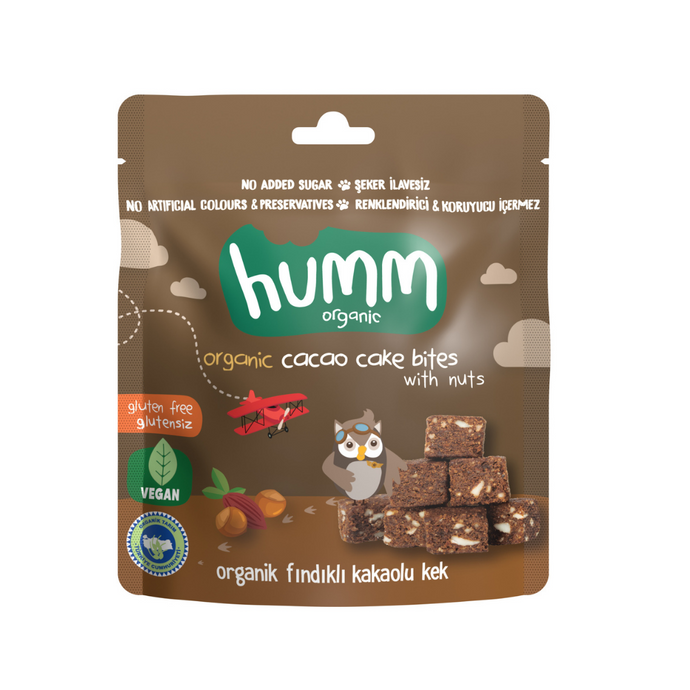 HUMM Organik Glutensiz Vegan Kakaolu ve Fındıklı Kek 30g